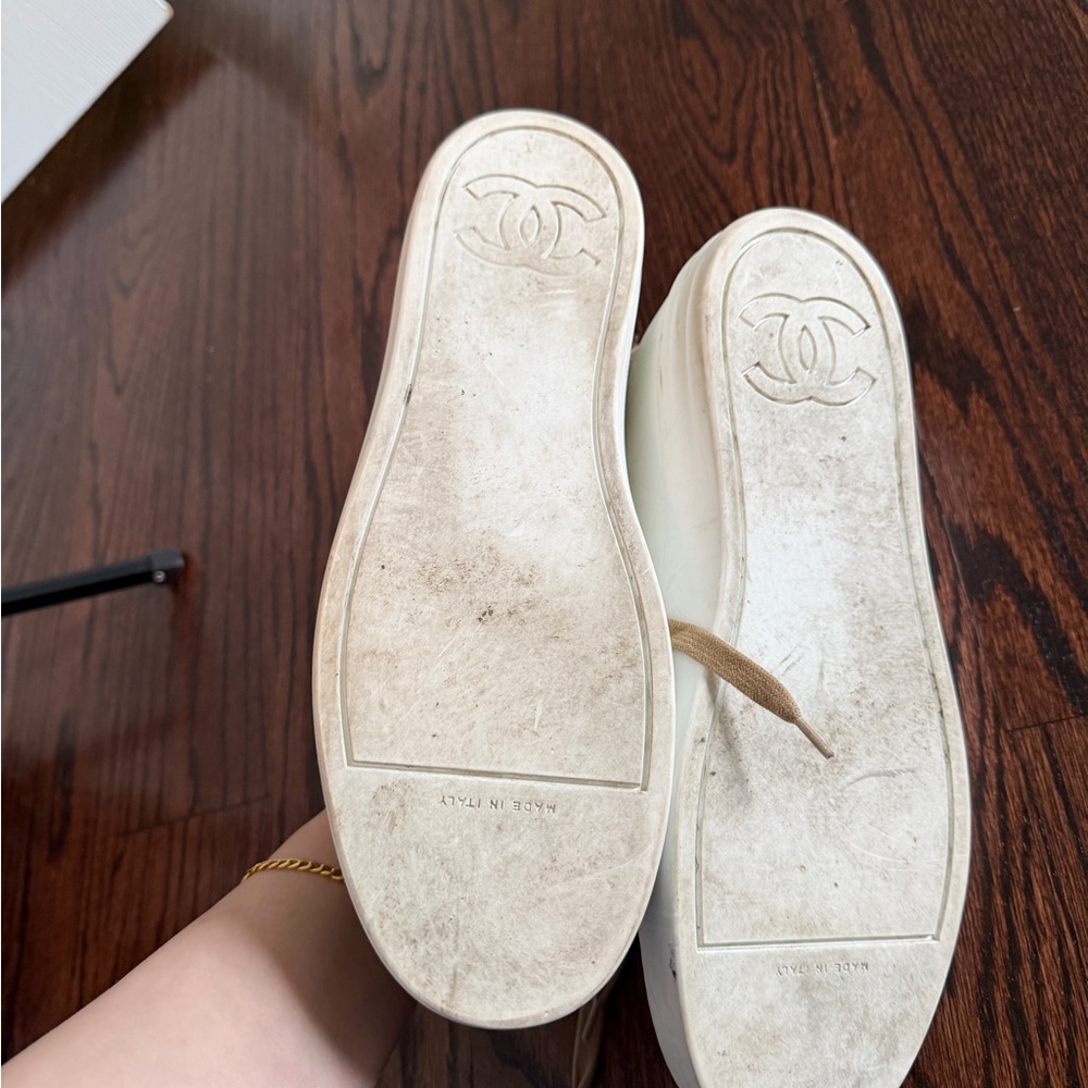 CHANEL Tan and White Athletic Shoes - Picture 5 of 7
